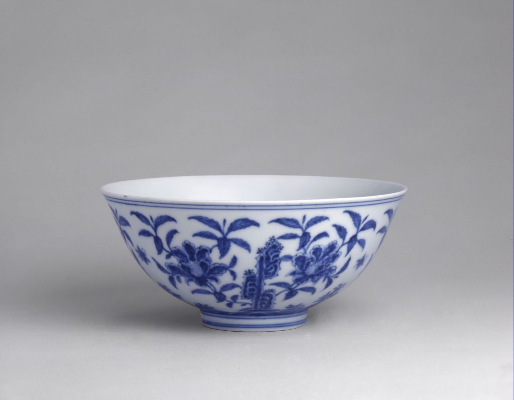 图片[1]-Blue and white strange stone tea bowl-China Archive